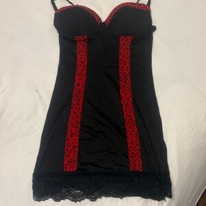 Coquette red leopard spandex nighty